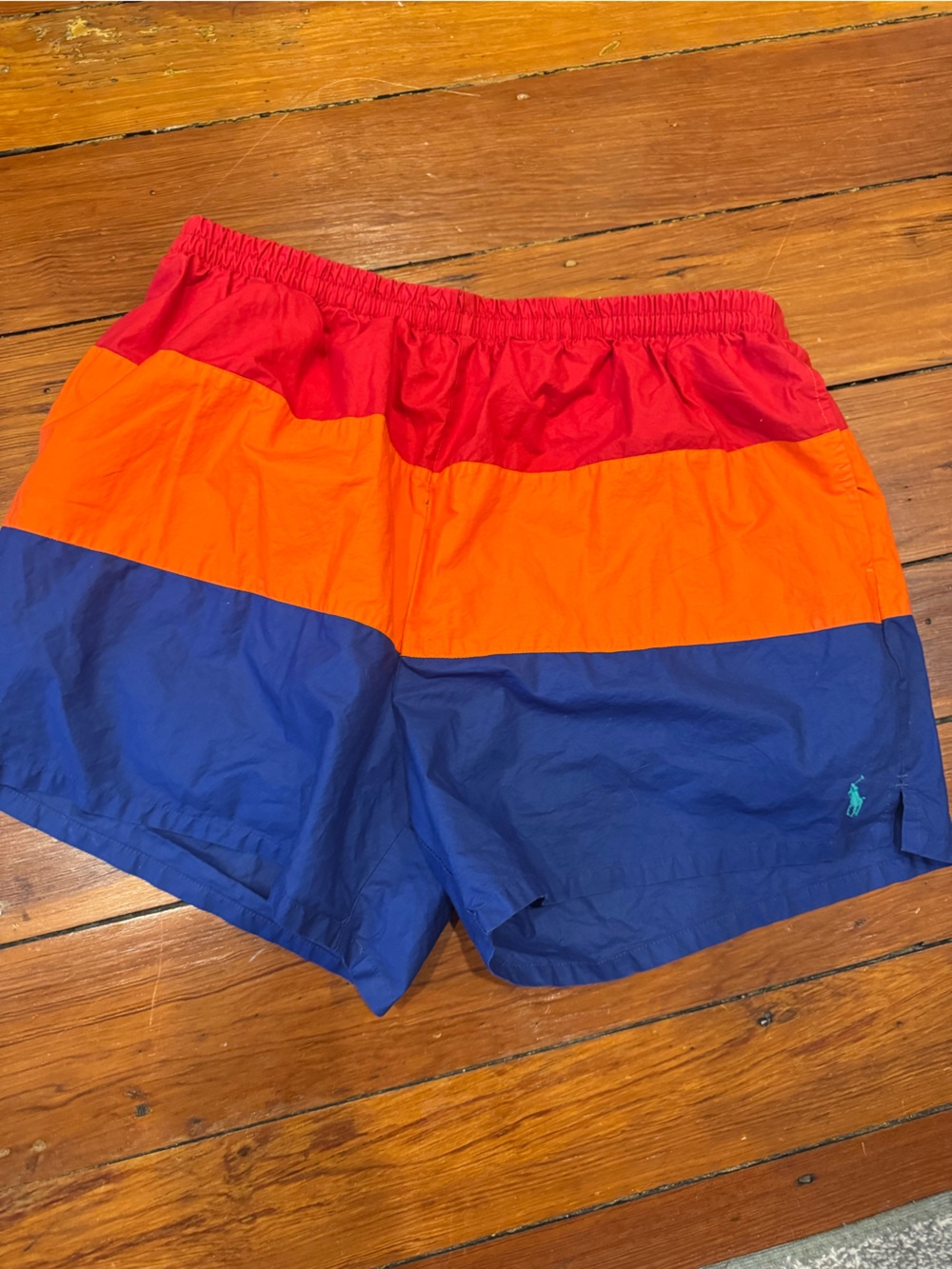 Ralph Lauren Men’s Colorblock Swim Trunks - Red/Orange/Blue